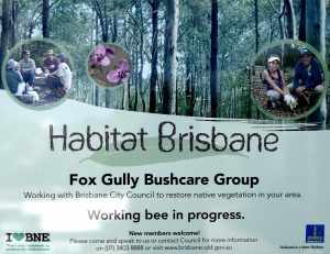 Habitat Brisbane Fox Gully sign